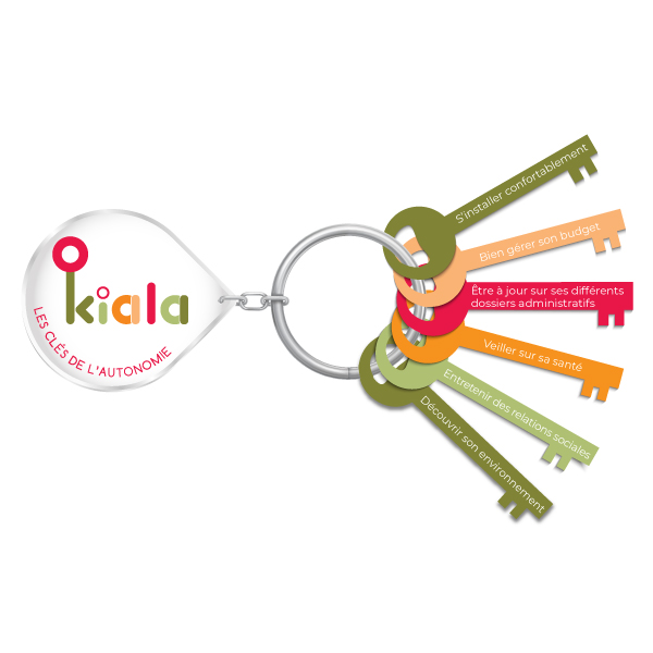 Visuel d'un trousseau de clés avec le logo de Kiala