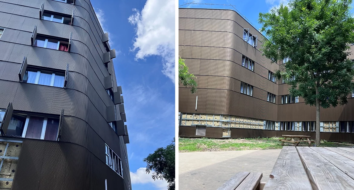 Batiment de la majt vu de l'exterieur (2 prises de vue différentes)