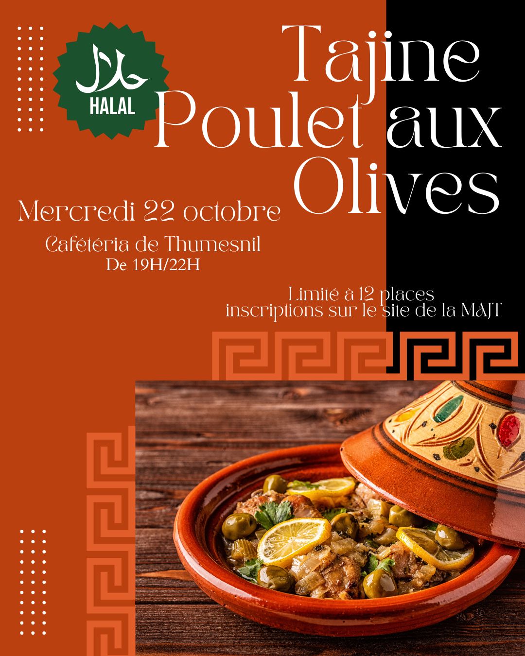 Black and Orange Modern Chicken Curry Recipe Instagram Post Portrait